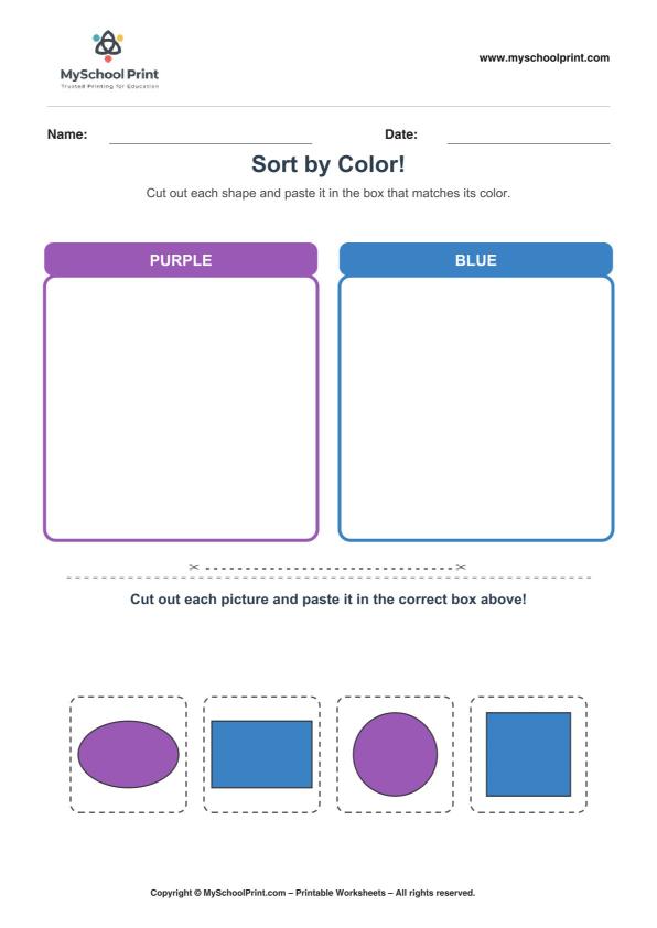 Cut and Paste Worksheet 107 for Kids