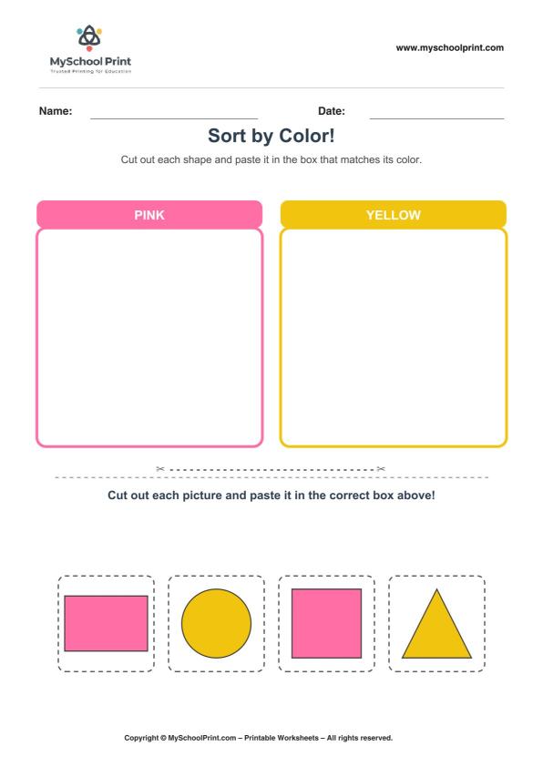 Cut and Paste Worksheet 108 for Kids