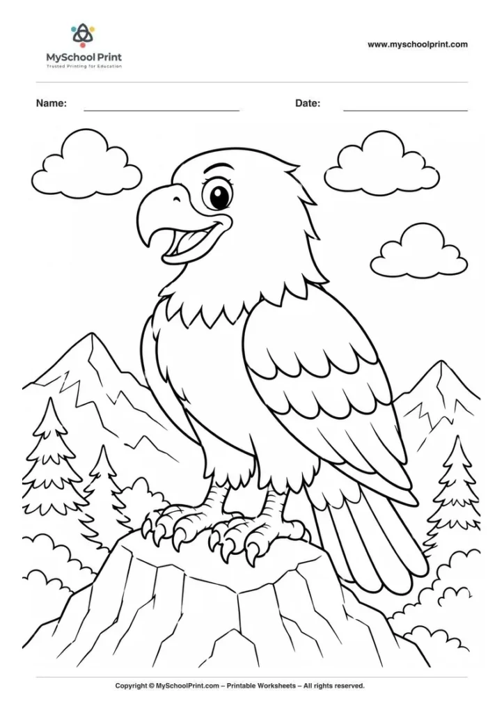 Eagel coloring page for kids