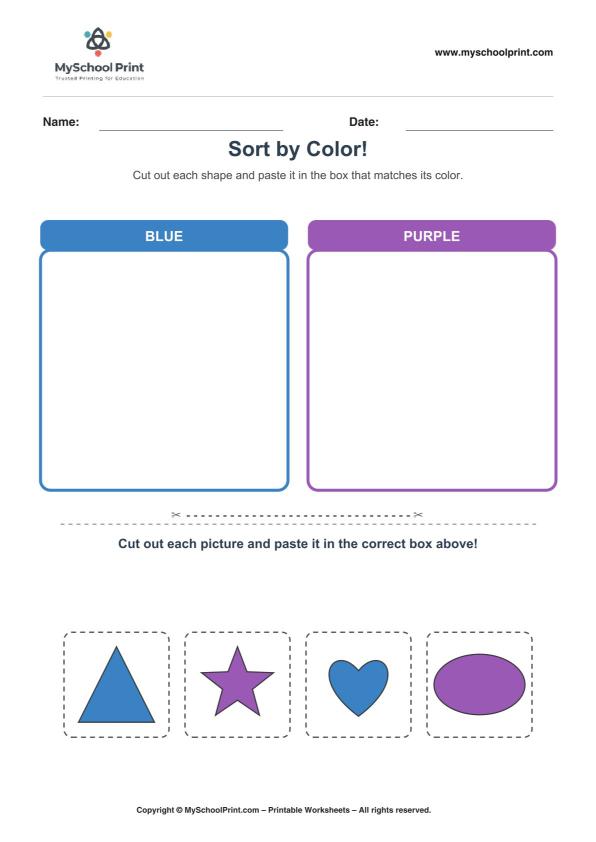 Cut and Paste Worksheet 111 for Kids