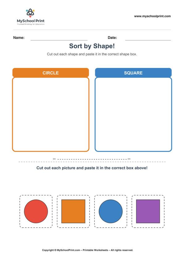 Cut and Paste Worksheet 112 for Kids