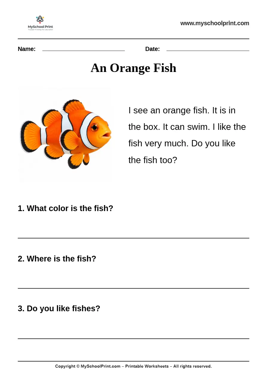 passage QA worksheet 12 for kindergarten reading practice