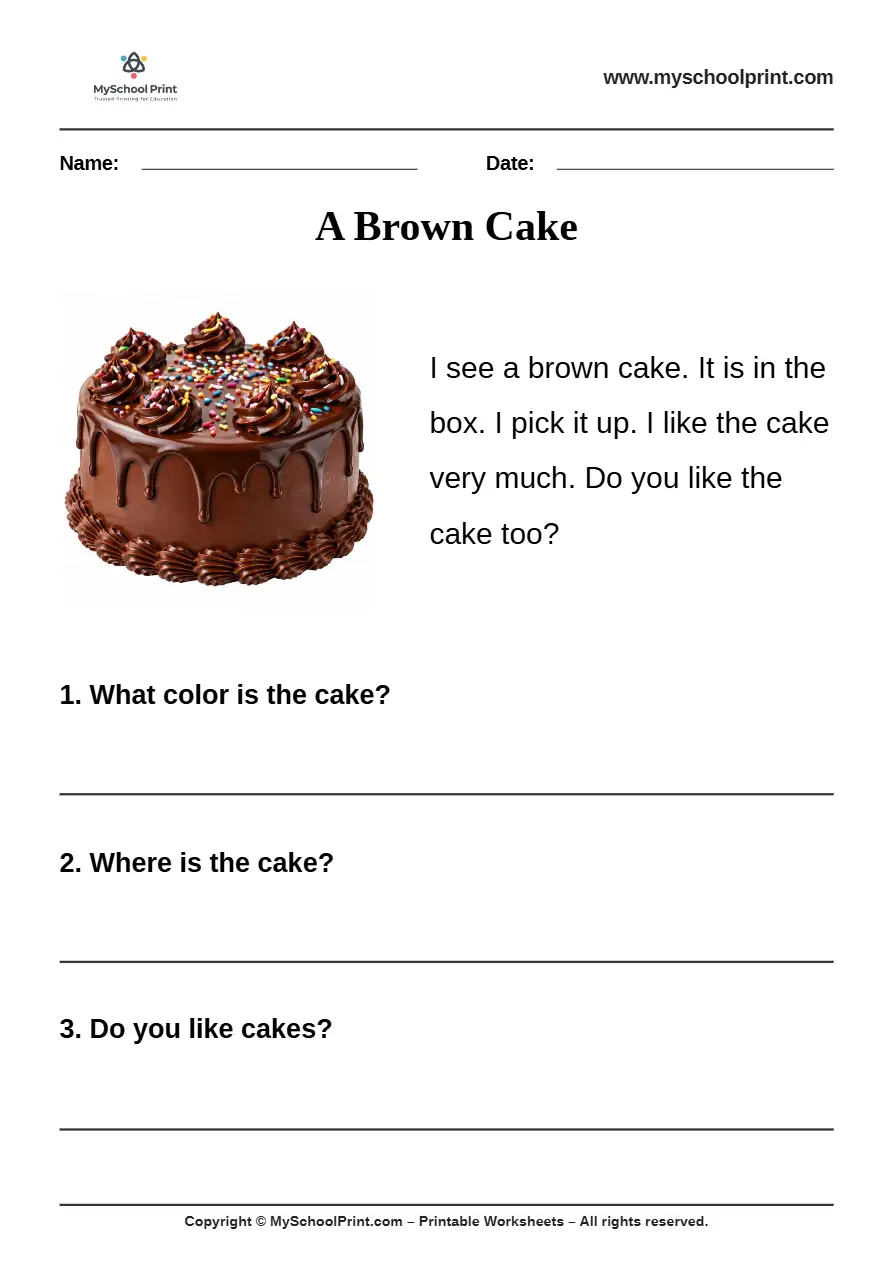 passage QA worksheet 15 for kindergarten reading practice