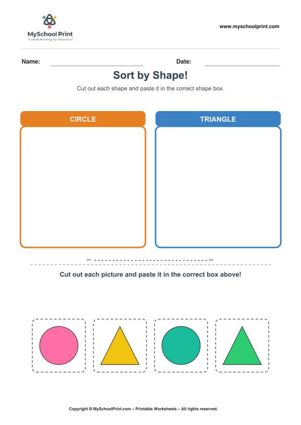 Cut and Paste Worksheet 16 for Kids