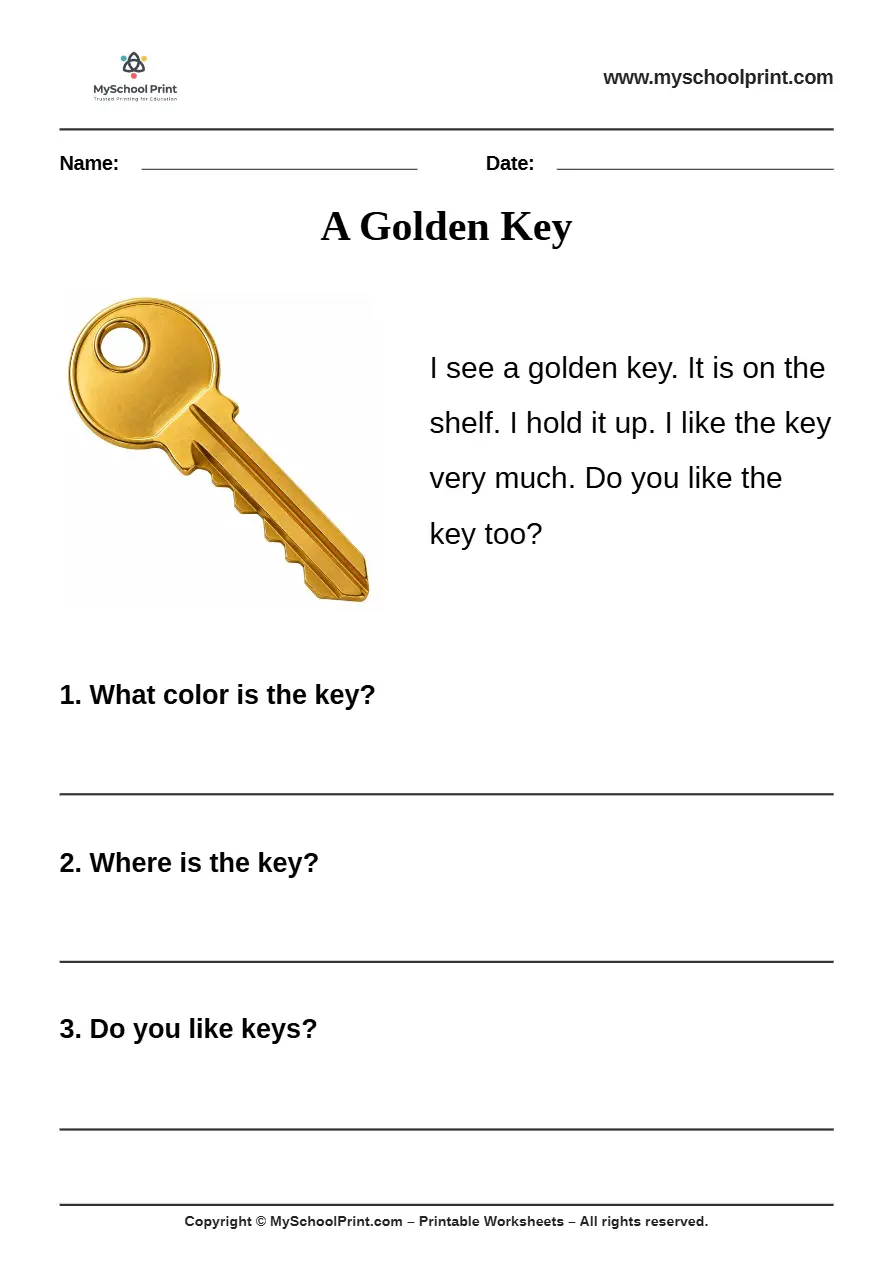 passage QA worksheet 19 for kindergarten reading practice