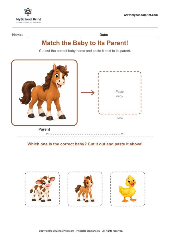 Cut and Paste Worksheet 20 for Kids