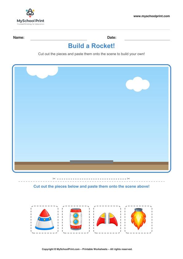 Cut and Paste Worksheet 27 for Kids