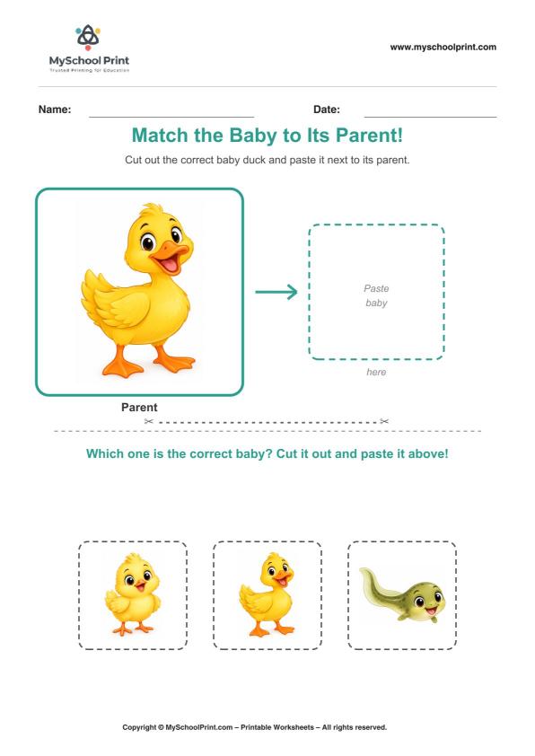 Cut and Paste Worksheet 28 for Kids