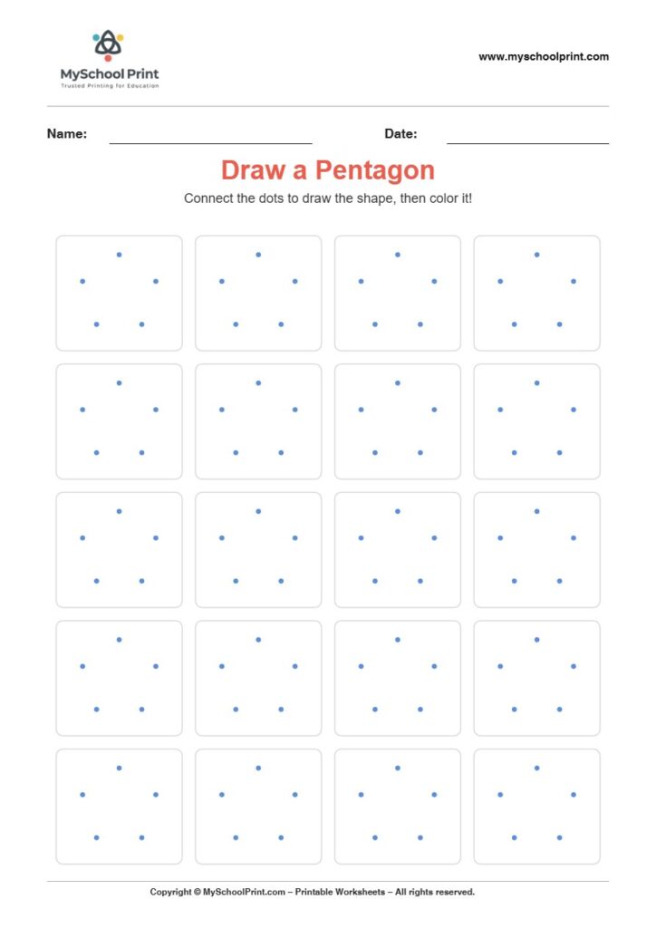 2d draw pentagon worksheet for kids