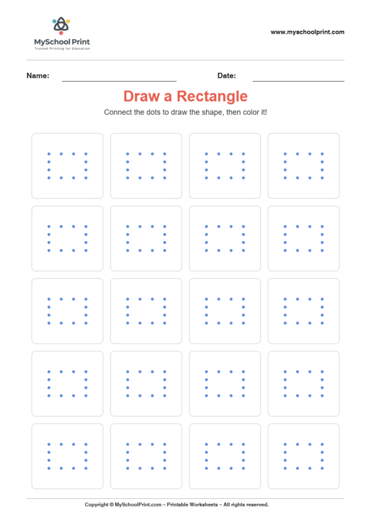 2d draw rectangle worksheet for kindergarten kids