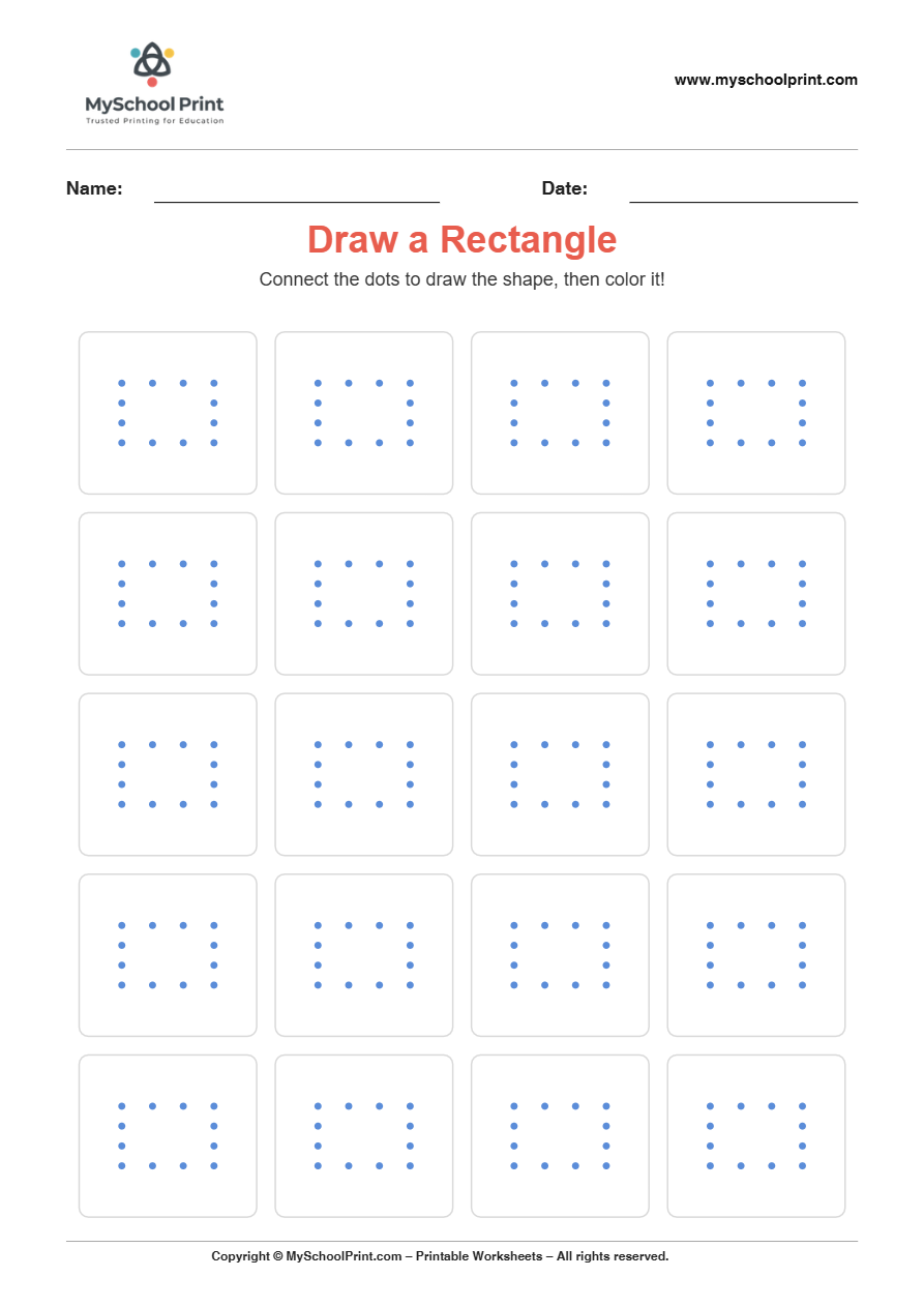 2d draw rectangle worksheet for kindergarten kids