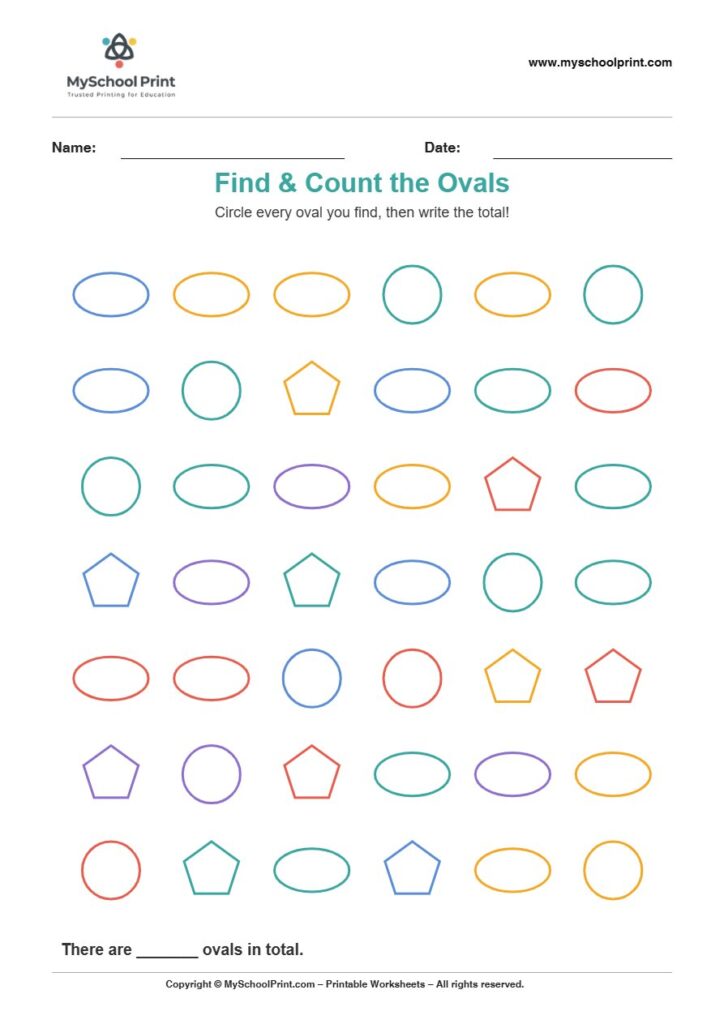 2d findcount oval worksheet for kids