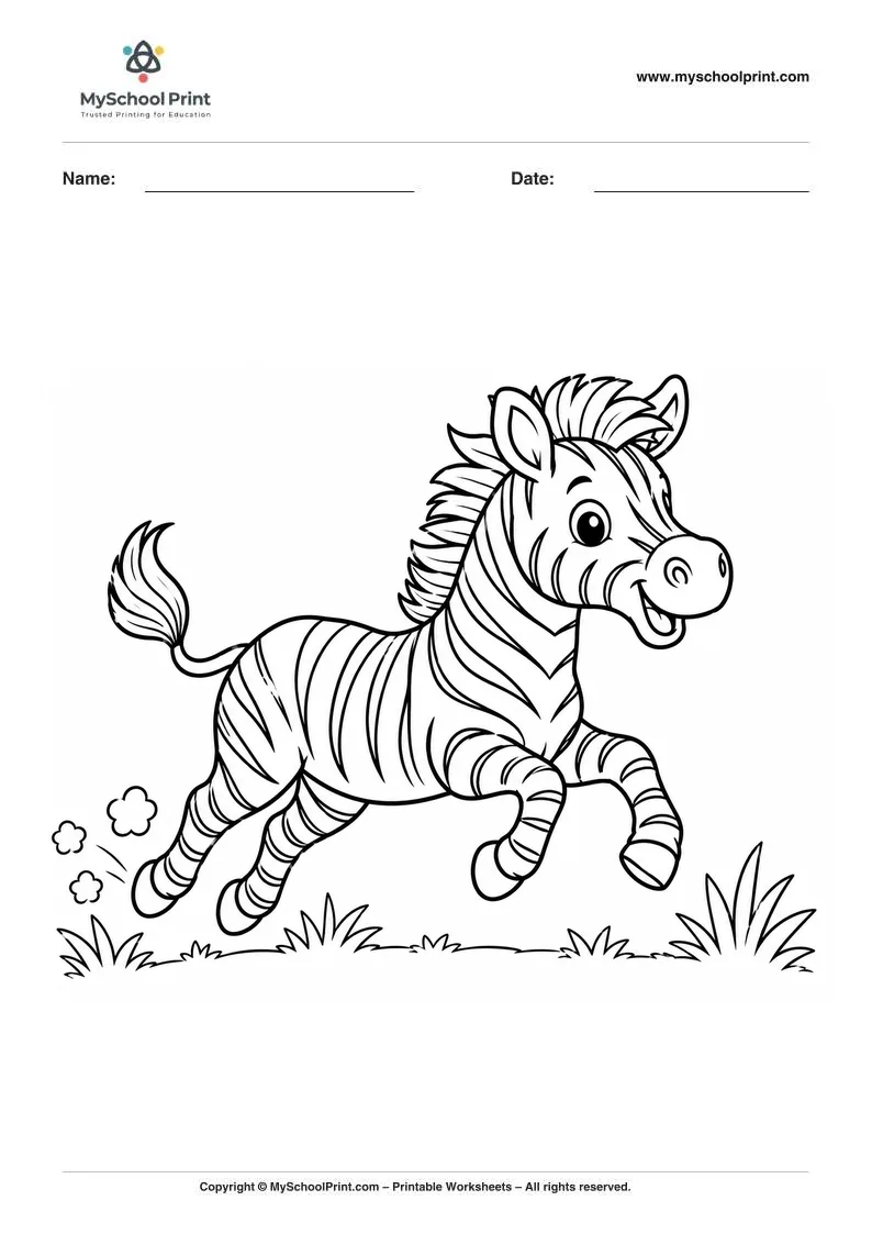 Zebra coloring page for kids