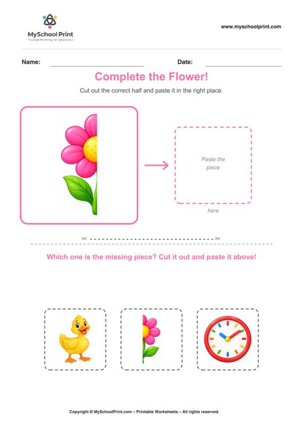 Cut and Paste Worksheet 31 for Kids