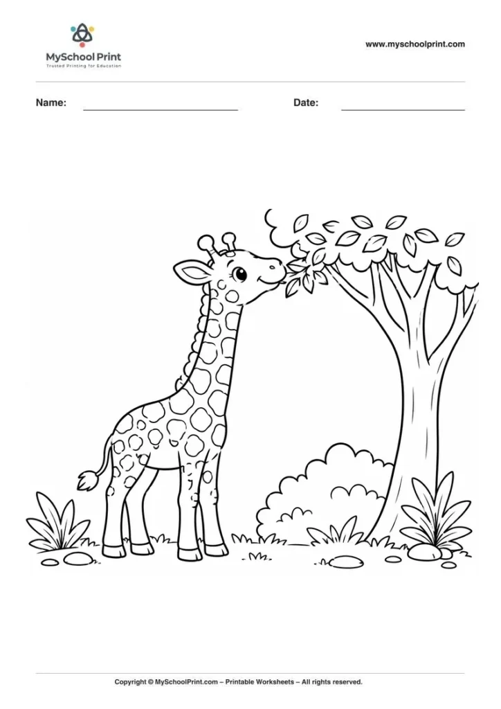 Giraffe coloring page for kids