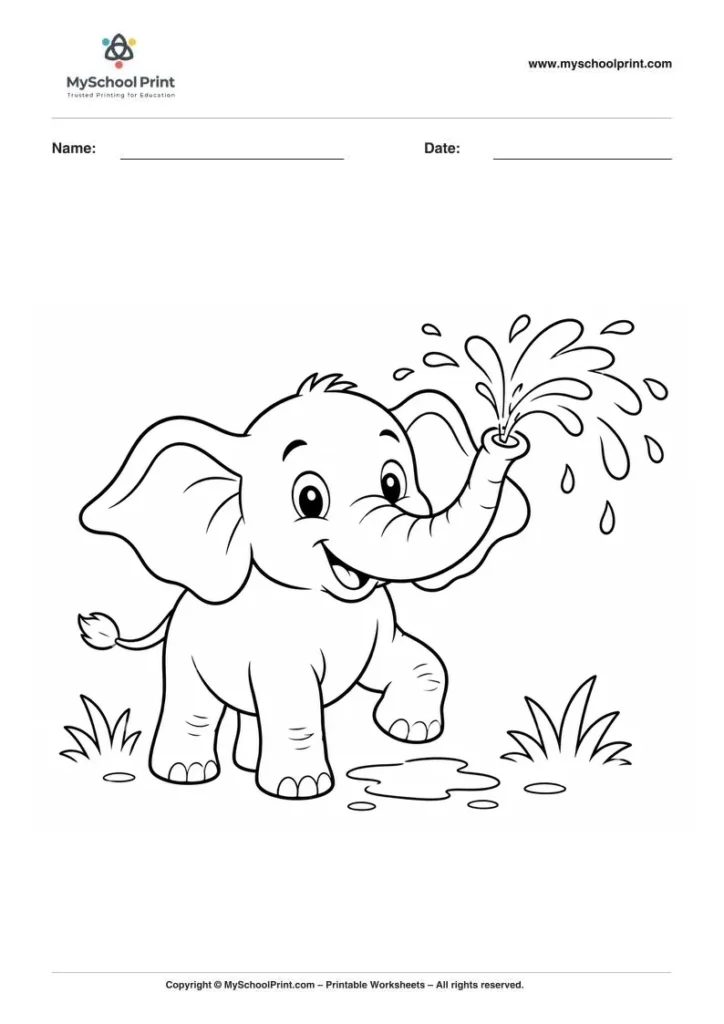 Elephant coloring page for kids