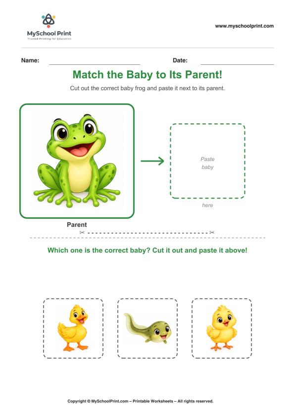 Cut and Paste Worksheet 38 for Kids