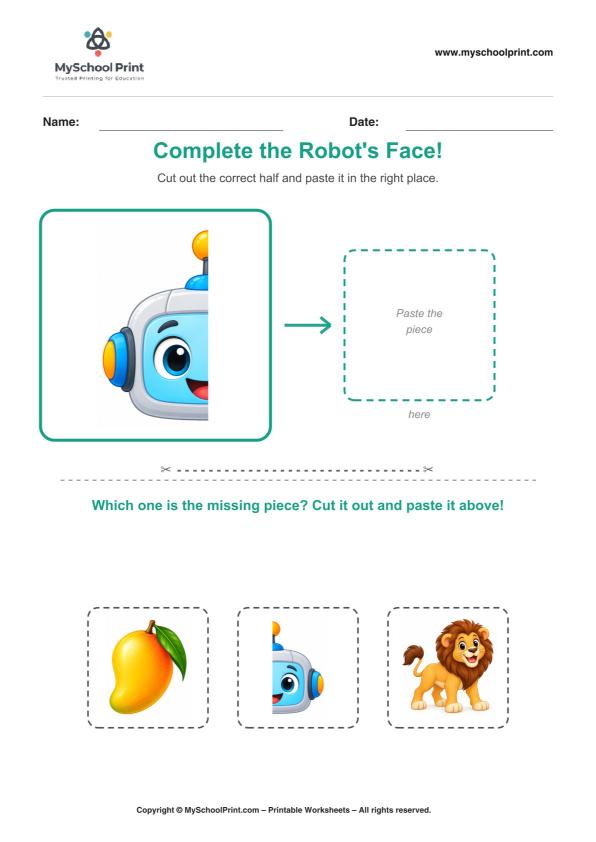 Cut and Paste Worksheet 39 for Kids