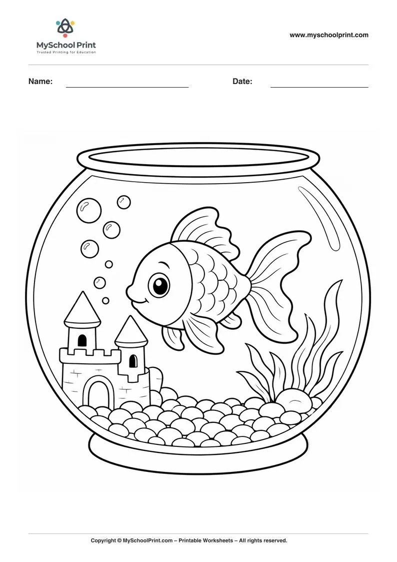 Fish coloring page for kids