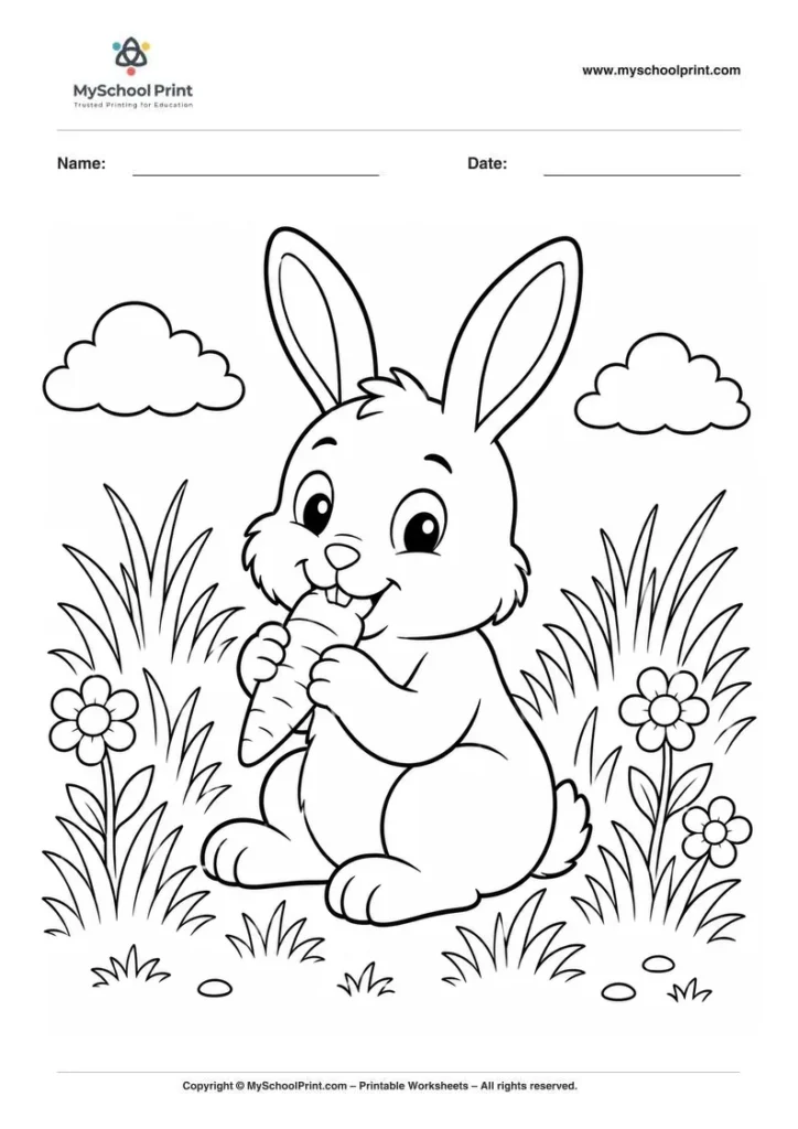 Rabbit coloring page for kids