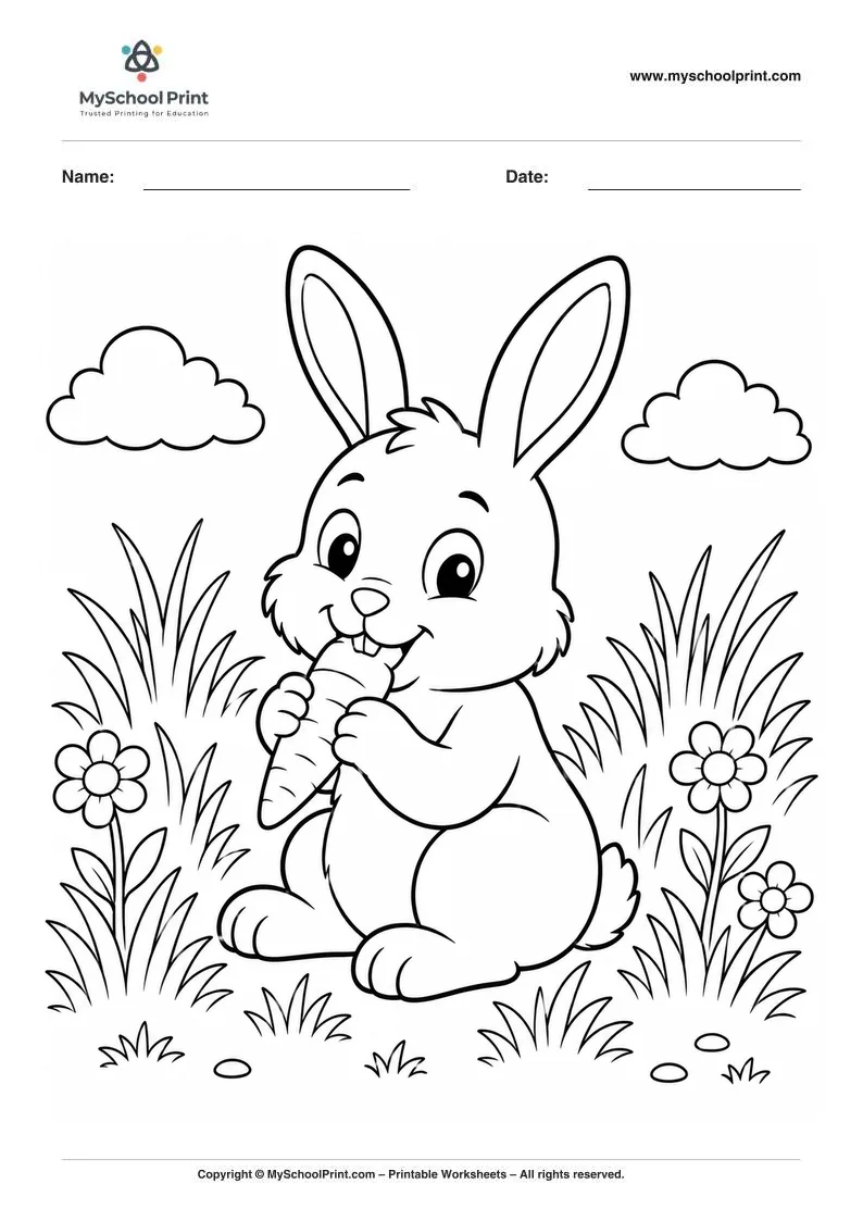 Rabbit coloring page for kids
