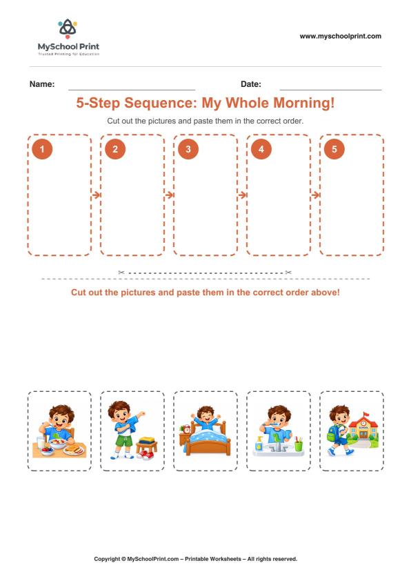 Cut and Paste Worksheet 50 for Kids