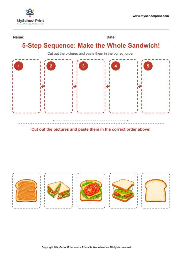 Cut and Paste Worksheet 51 for Kids