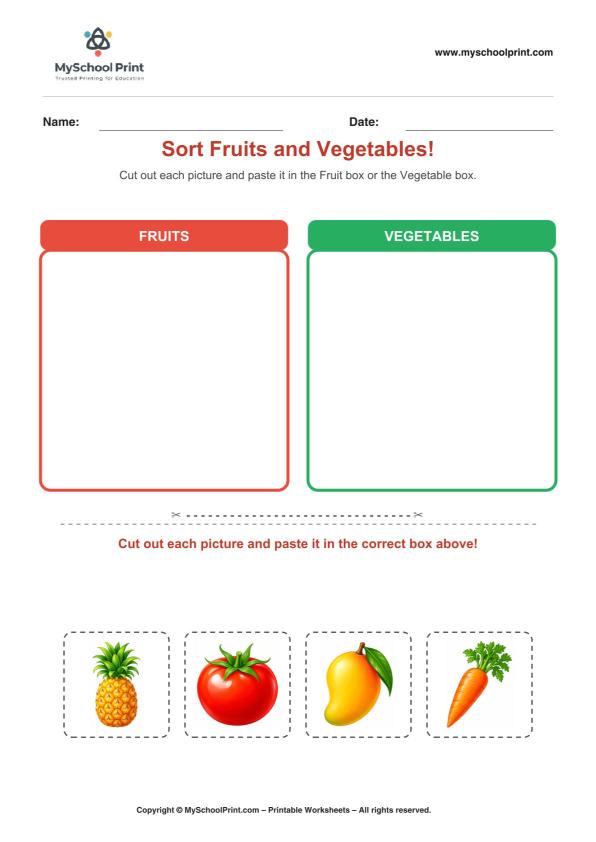 Cut and Paste Worksheet 75 for Kids