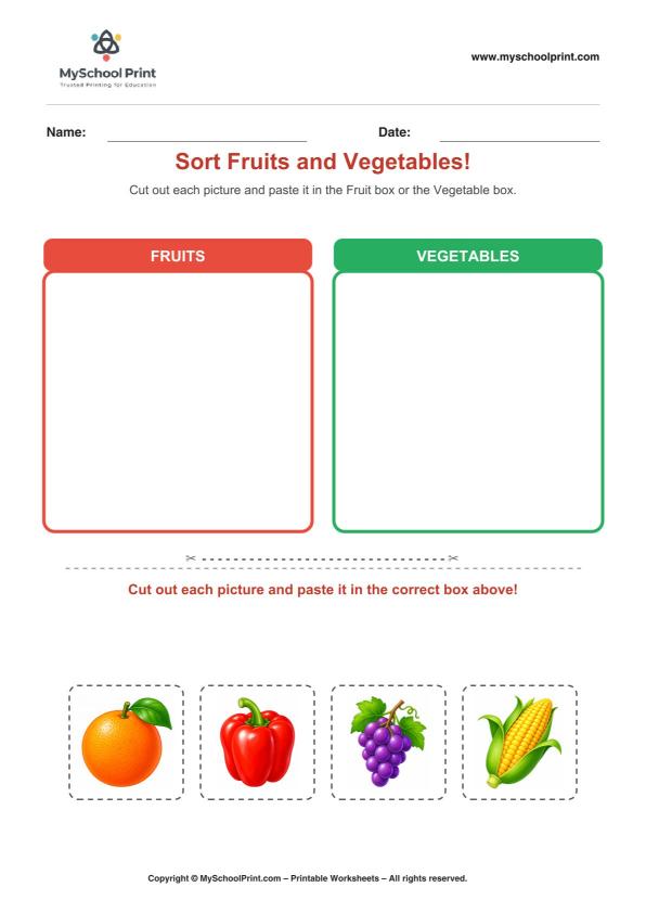Cut and Paste Worksheet 77 for Kids