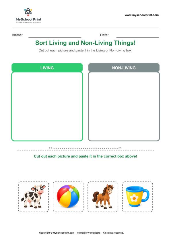 Cut and Paste Worksheet 82 for Kids