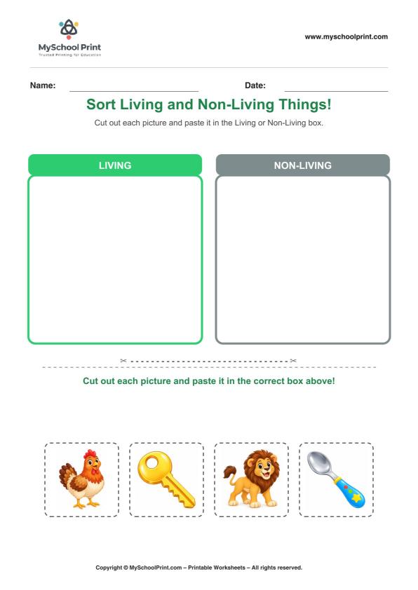 Cut and Paste Worksheet 83 for Kids