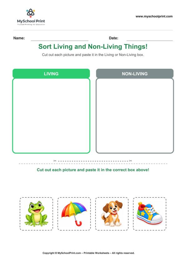 Cut and Paste Worksheet 84 for Kids