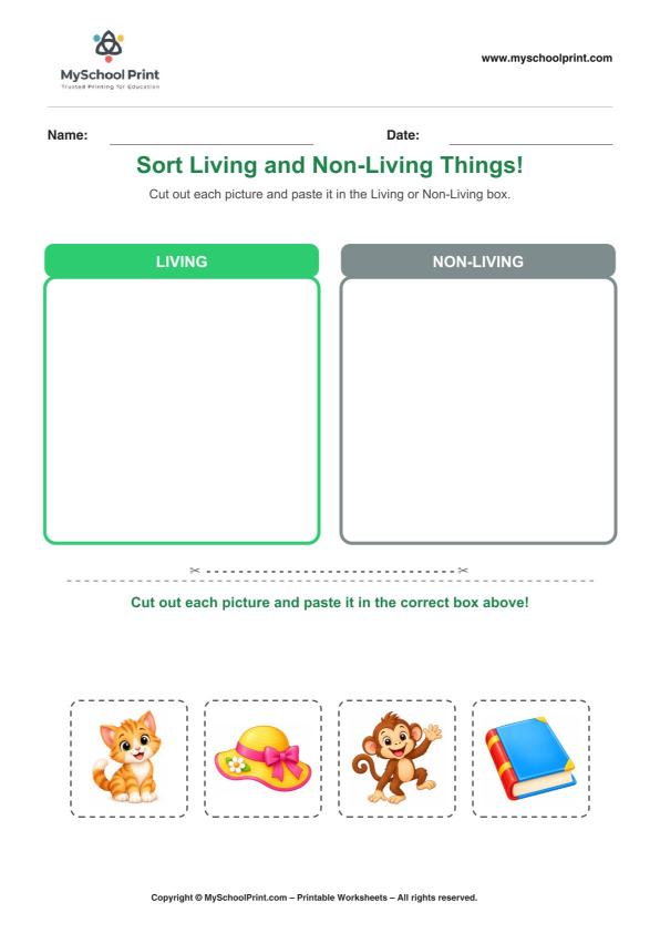 Cut and Paste Worksheet 85 for Kids