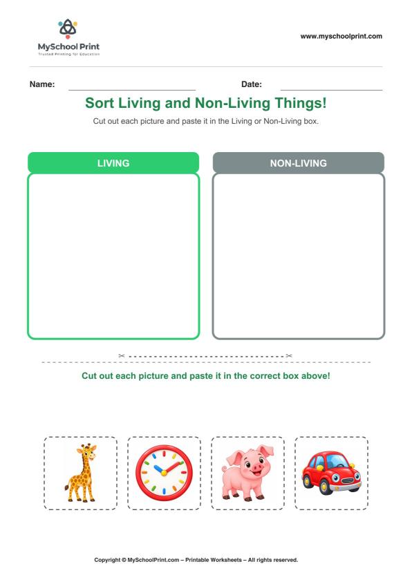 Cut and Paste Worksheet 86 for Kids