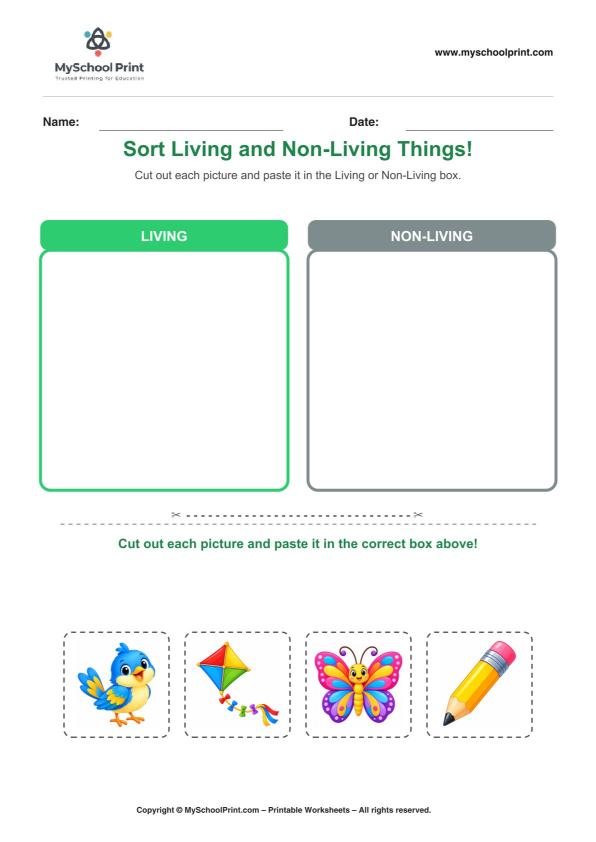 Cut and Paste Worksheet 87 for Kids