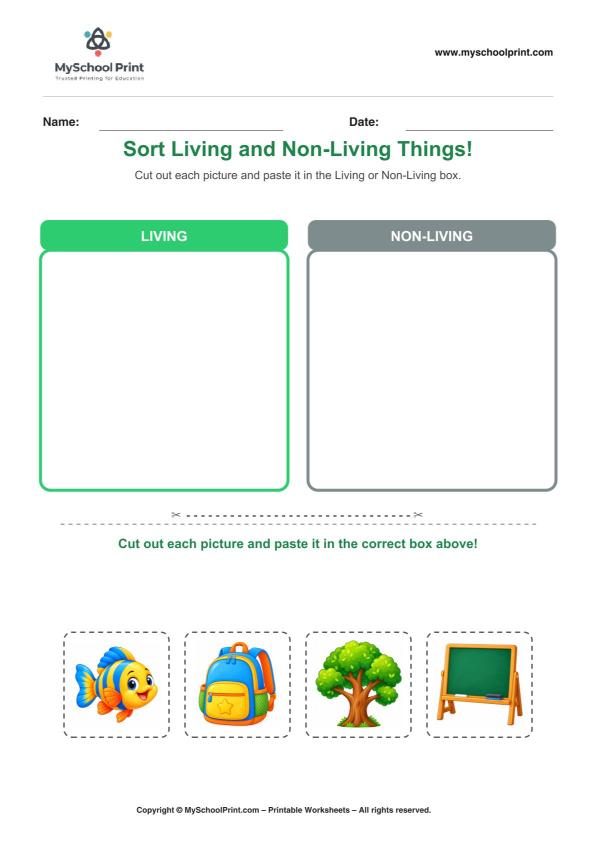 Cut and Paste Worksheet 88 for Kids