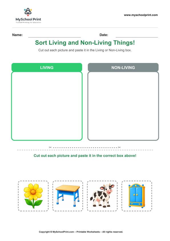 Cut and Paste Worksheet 89 for Kids