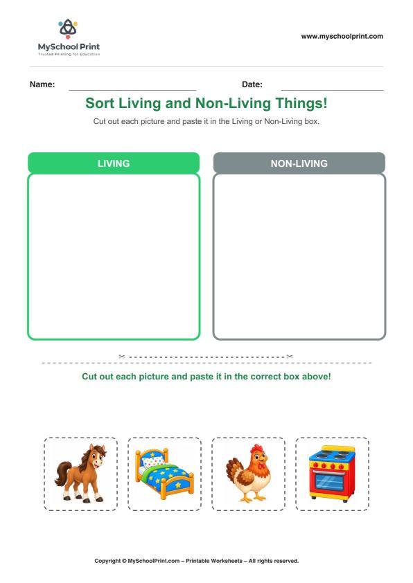 Cut and Paste Worksheet 90 for Kids