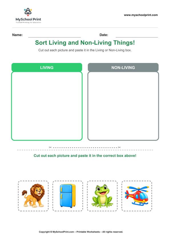 Cut and Paste Worksheet 91 for Kids
