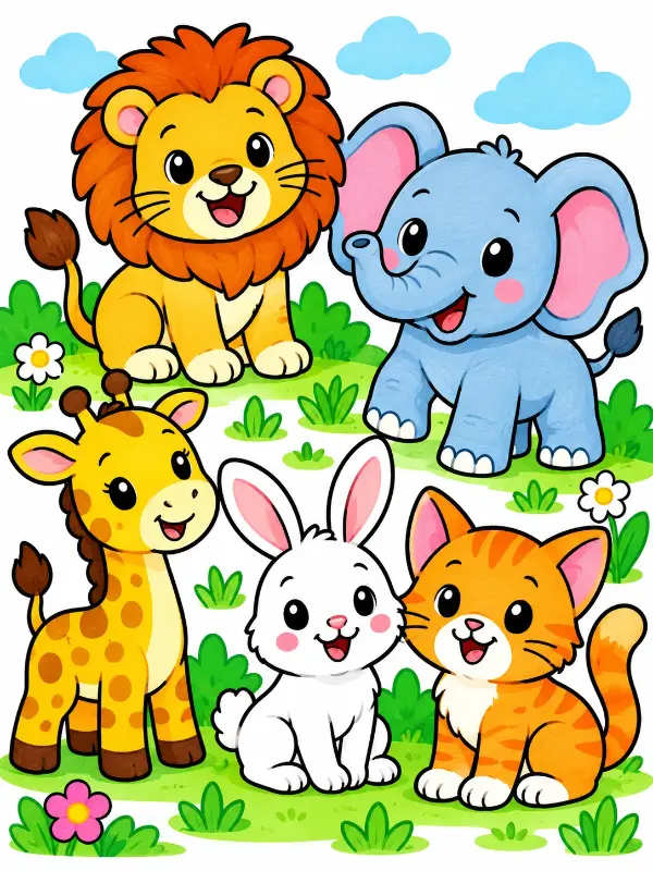 Animal coloring worksheets for kids