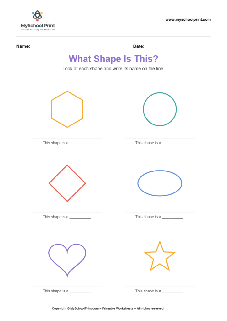 basic nameshapemixed 1 worksheet for kindergarten kids