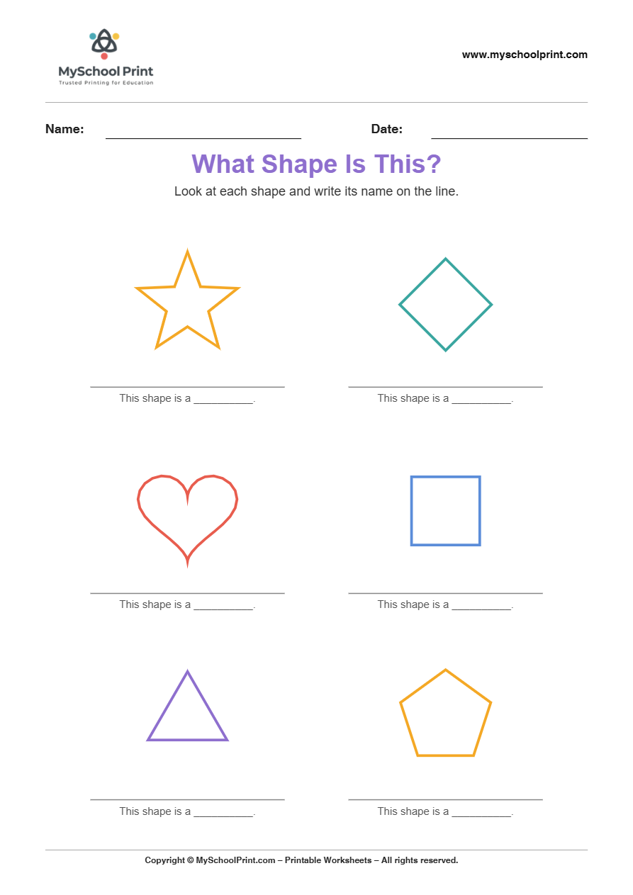 basic nameshapemixed 10 worksheet for kindergarten kids