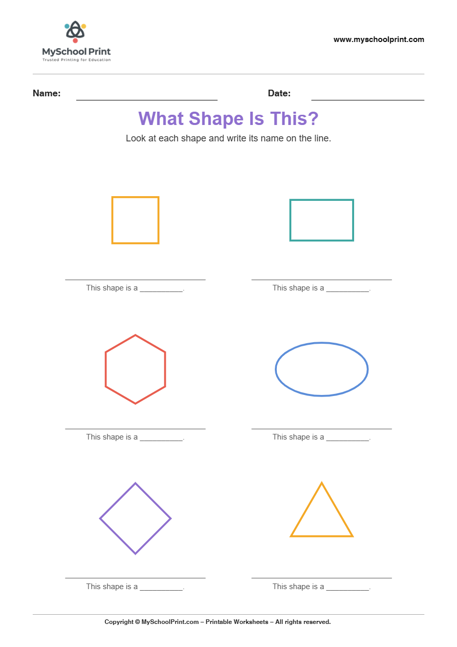 basic nameshapemixed 3 worksheet for kindergarten kids