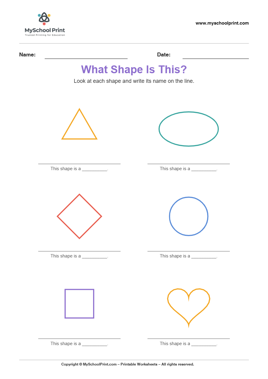 basic nameshapemixed 5 worksheet for kindergarten kids