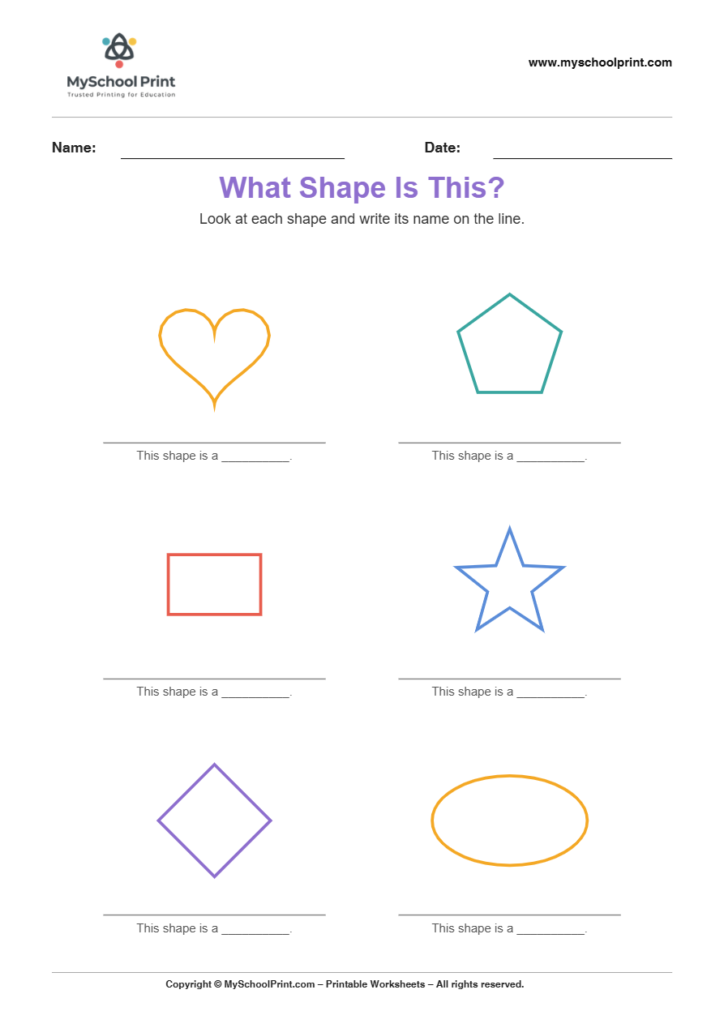 basic nameshapemixed 6 worksheet for kindergarten kids