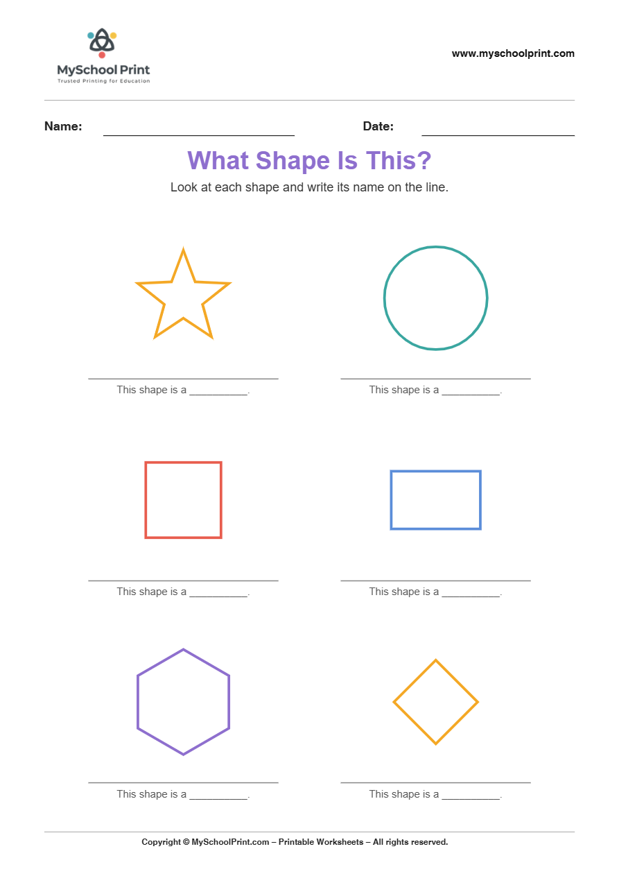 basic nameshapemixed 7 worksheet for kindergarten kids
