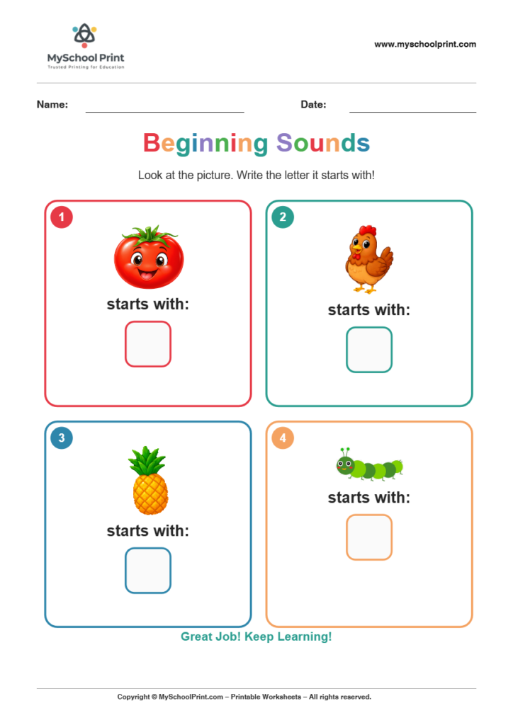 beginning sound worksheet 11 for kindergarten phonics