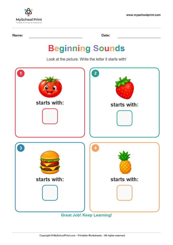 beginning sound worksheet 12 for kindergarten phonics