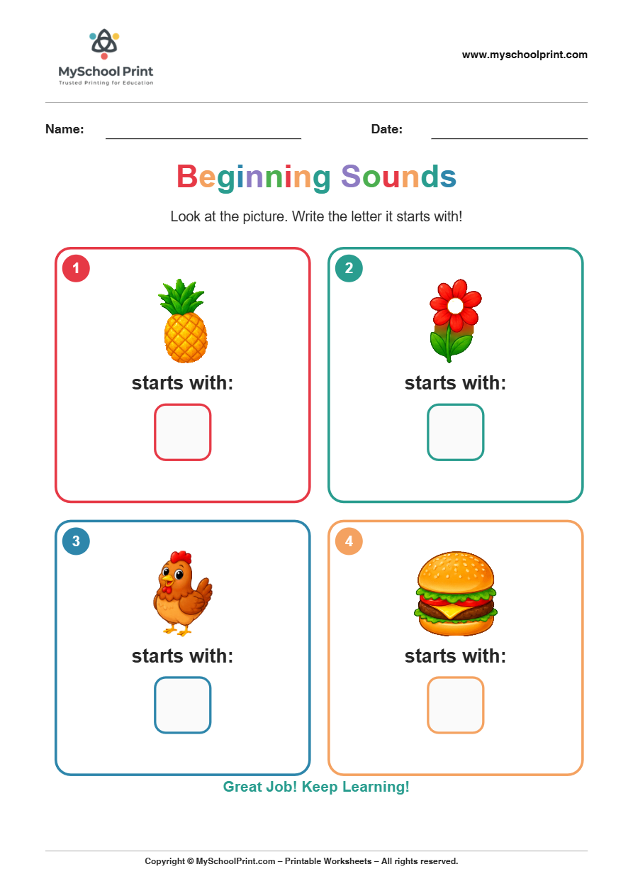 beginning sound worksheet 13 for kindergarten phonics