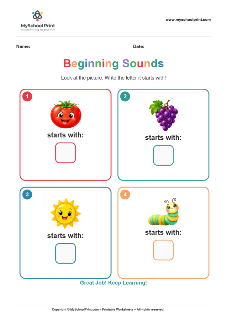 beginning sound worksheet 16 for kindergarten phonics